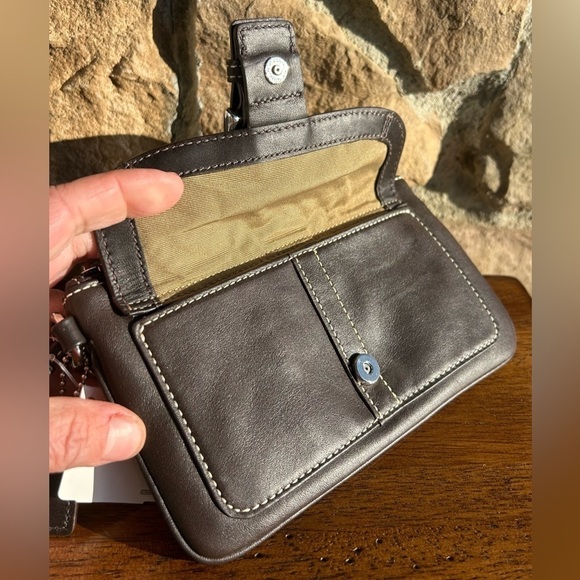 Coach Soho Brown Leather Large Wristlet Clutch F40574 NWT - Picture 8 of 17